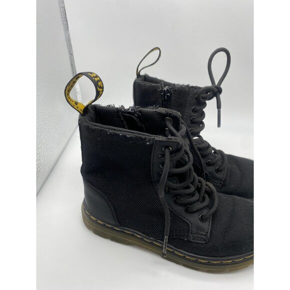 Doc Dr Martens Combs J Size 12 Kids Canvas Combat Zipper Boots Zip Up - Picture 3 of 7